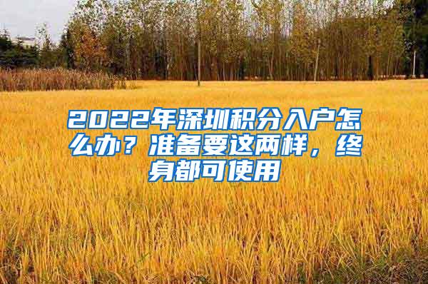 2022年深圳积分入户怎么办？准备要这两样，终身都可使用