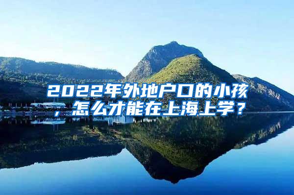 2022年外地户口的小孩，怎么才能在上海上学？