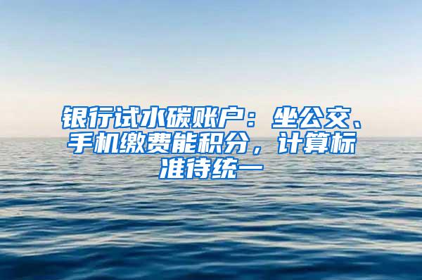 银行试水碳账户：坐公交、手机缴费能积分，计算标准待统一