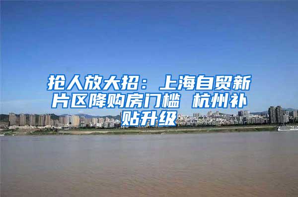 抢人放大招：上海自贸新片区降购房门槛 杭州补贴升级