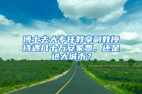 博士去大专任教享副教授待遇几十万安家费，还是进大城市？