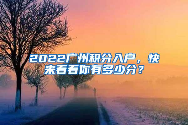 2022广州积分入户，快来看看你有多少分？