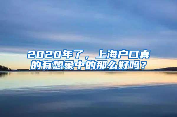 2020年了，上海户口真的有想象中的那么好吗？