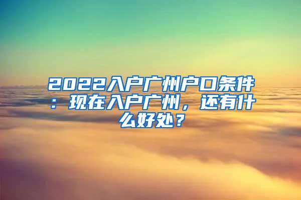 2022入户广州户口条件：现在入户广州，还有什么好处？