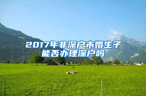 2017年非深户未婚生子能否办理深户吗