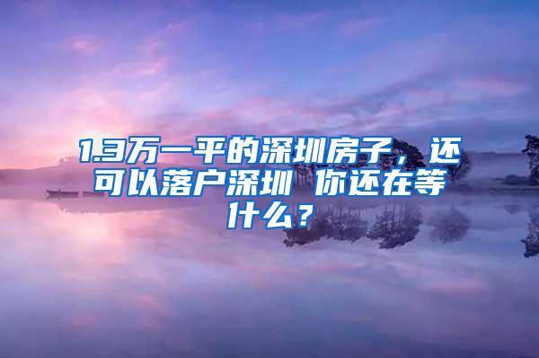 1.3万一平的深圳房子，还可以落户深圳 你还在等什么？