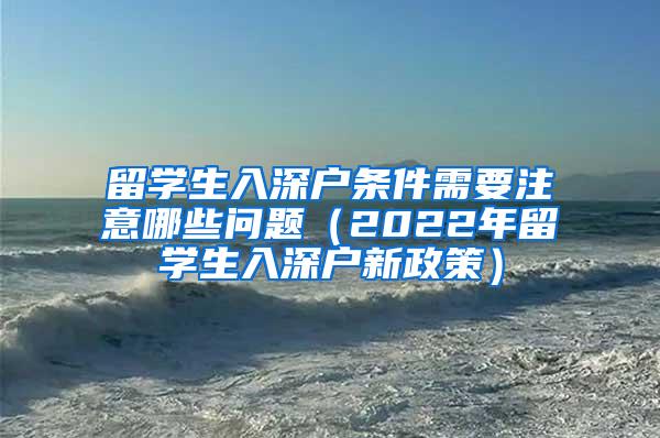 留学生入深户条件需要注意哪些问题（2022年留学生入深户新政策）