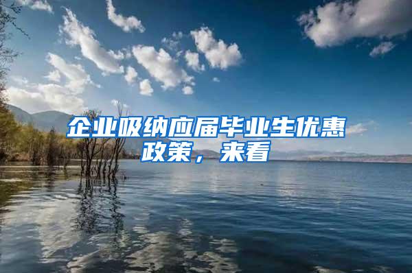 企业吸纳应届毕业生优惠政策，来看→