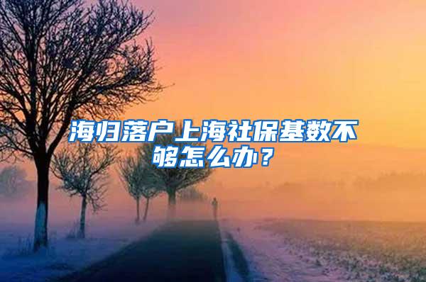 海归落户上海社保基数不够怎么办？