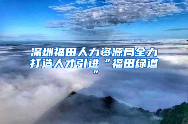 深圳福田人力资源局全力打造人才引进“福田绿道”