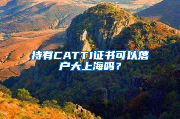 持有CATTI证书可以落户大上海吗？