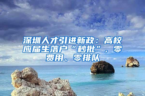 深圳人才引进新政：高校应届生落户“秒批”, 零费用、零排队