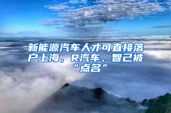 新能源汽车人才可直接落户上海，R汽车、智己被“点名”