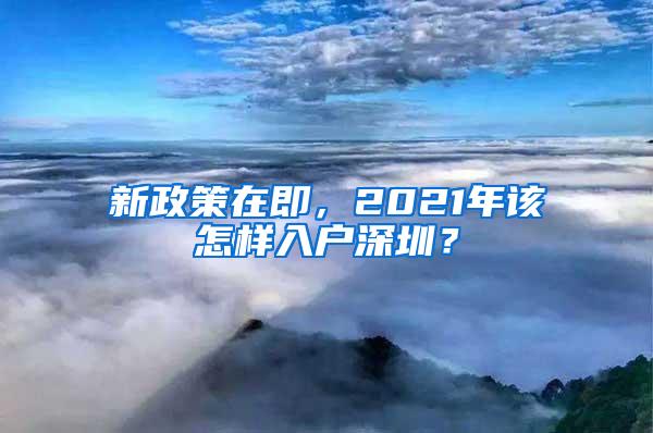 新政策在即，2021年该怎样入户深圳？