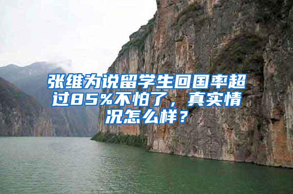 张维为说留学生回国率超过85%不怕了，真实情况怎么样？