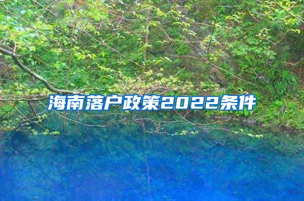 海南落户政策2022条件