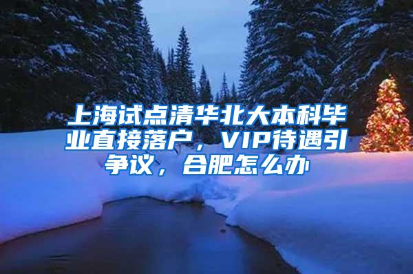 上海试点清华北大本科毕业直接落户，VIP待遇引争议，合肥怎么办