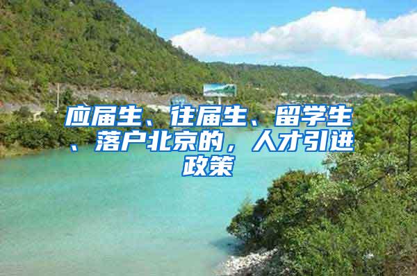 应届生、往届生、留学生、落户北京的，人才引进政策