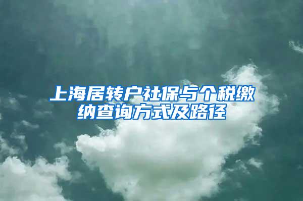 上海居转户社保与个税缴纳查询方式及路径