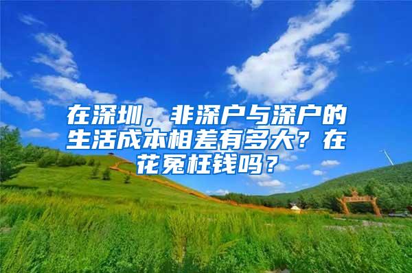 在深圳，非深户与深户的生活成本相差有多大？在花冤枉钱吗？