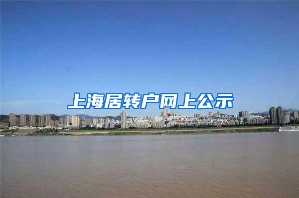 上海居转户网上公示