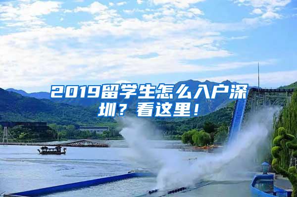 2019留学生怎么入户深圳？看这里！