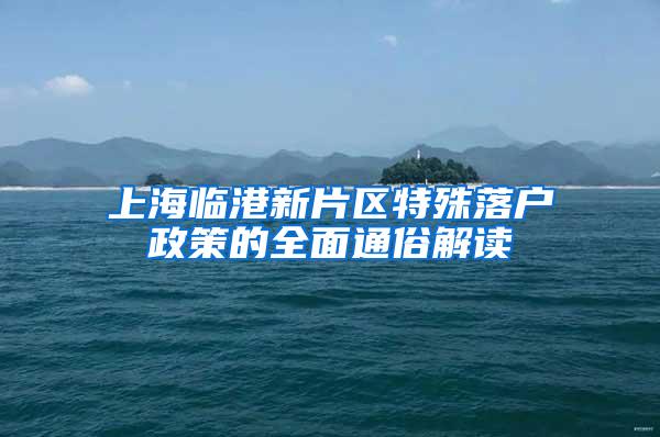 上海临港新片区特殊落户政策的全面通俗解读