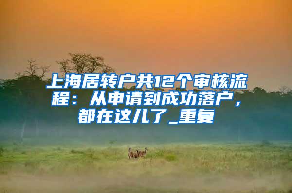 上海居转户共12个审核流程：从申请到成功落户，都在这儿了_重复