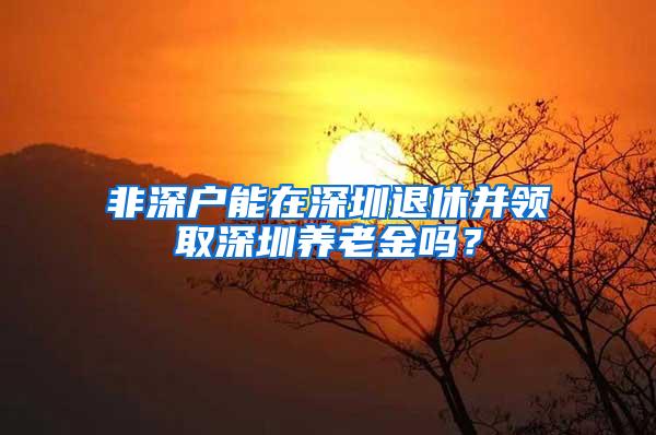 非深户能在深圳退休并领取深圳养老金吗？