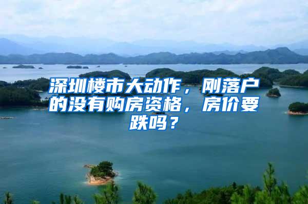 深圳楼市大动作，刚落户的没有购房资格，房价要跌吗？