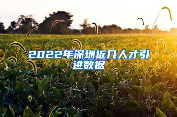 2022年深圳近几人才引进数据