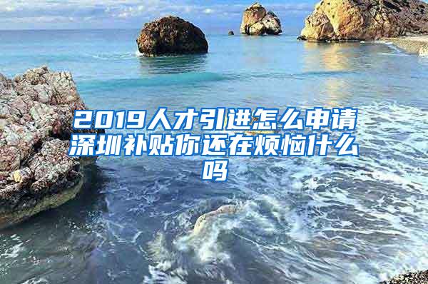 2019人才引进怎么申请深圳补贴你还在烦恼什么吗