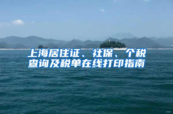 上海居住证、社保、个税查询及税单在线打印指南