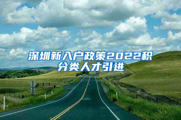 深圳新入户政策2022积分类人才引进