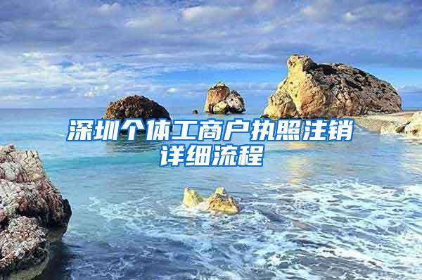 深圳个体工商户执照注销详细流程