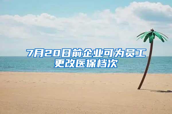 7月20日前企业可为员工更改医保档次