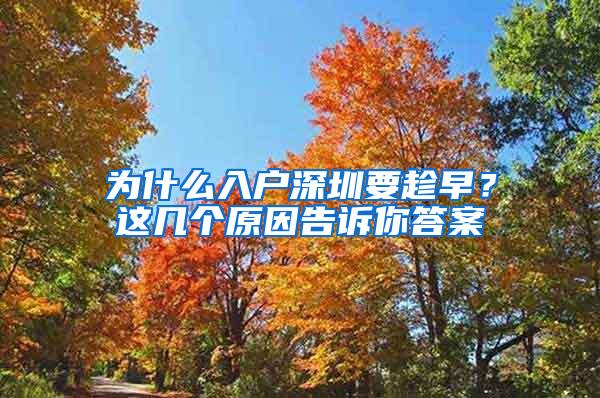 为什么入户深圳要趁早？这几个原因告诉你答案