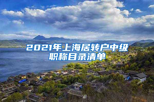 2021年上海居转户中级职称目录清单