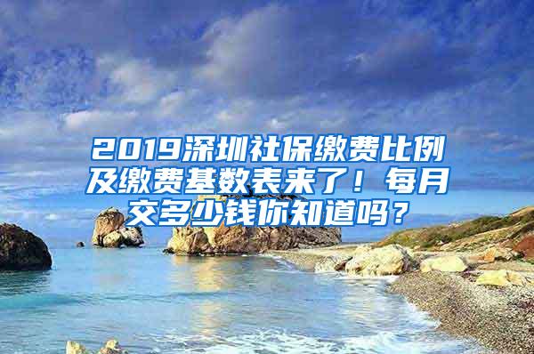 2019深圳社保缴费比例及缴费基数表来了！每月交多少钱你知道吗？