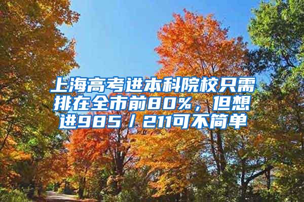 上海高考进本科院校只需排在全市前80%，但想进985／211可不简单