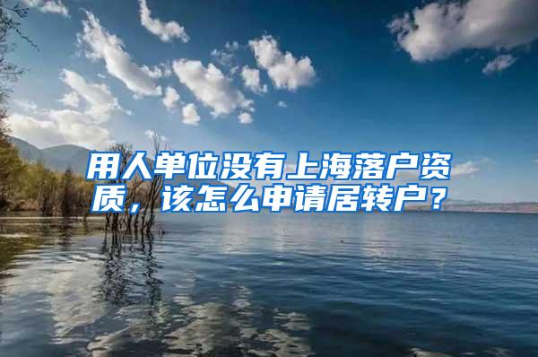 用人单位没有上海落户资质，该怎么申请居转户？