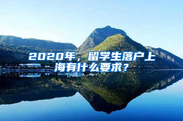 2020年，留学生落户上海有什么要求？