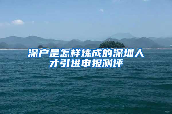 深户是怎样炼成的深圳人才引进申报测评