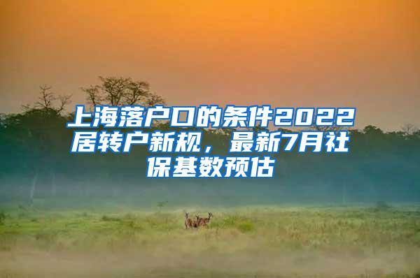 上海落户口的条件2022居转户新规，最新7月社保基数预估