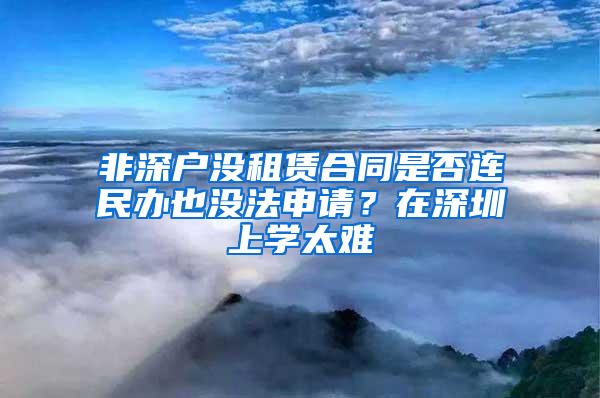 非深户没租赁合同是否连民办也没法申请？在深圳上学太难