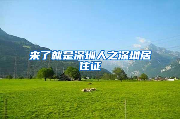 来了就是深圳人之深圳居住证