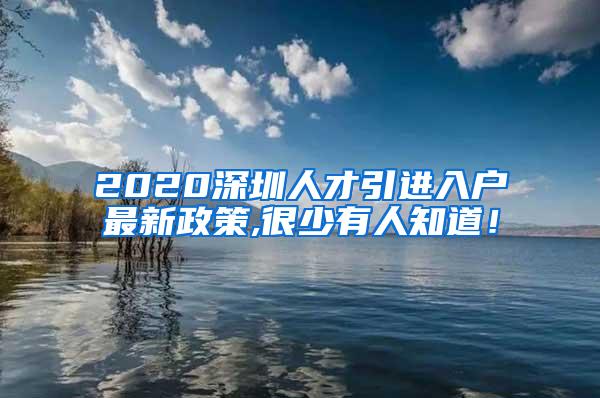 2020深圳人才引进入户最新政策,很少有人知道！