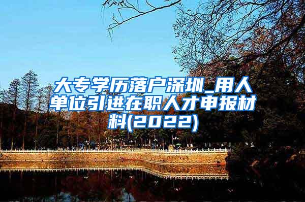 大专学历落户深圳_用人单位引进在职人才申报材料(2022)