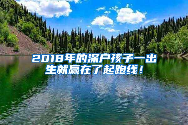 2018年的深户孩子一出生就赢在了起跑线！