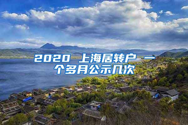 2020 上海居转户 一个多月公示几次